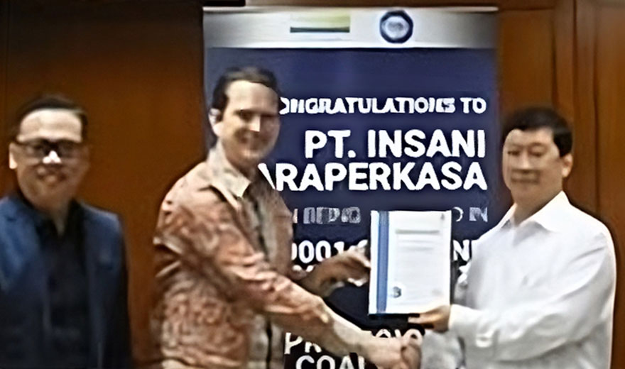 Penyerahan ISO PT Insani Baraperkasa Anak Perusahaan PT Resource Alam Indonesia Tbk - KKGI